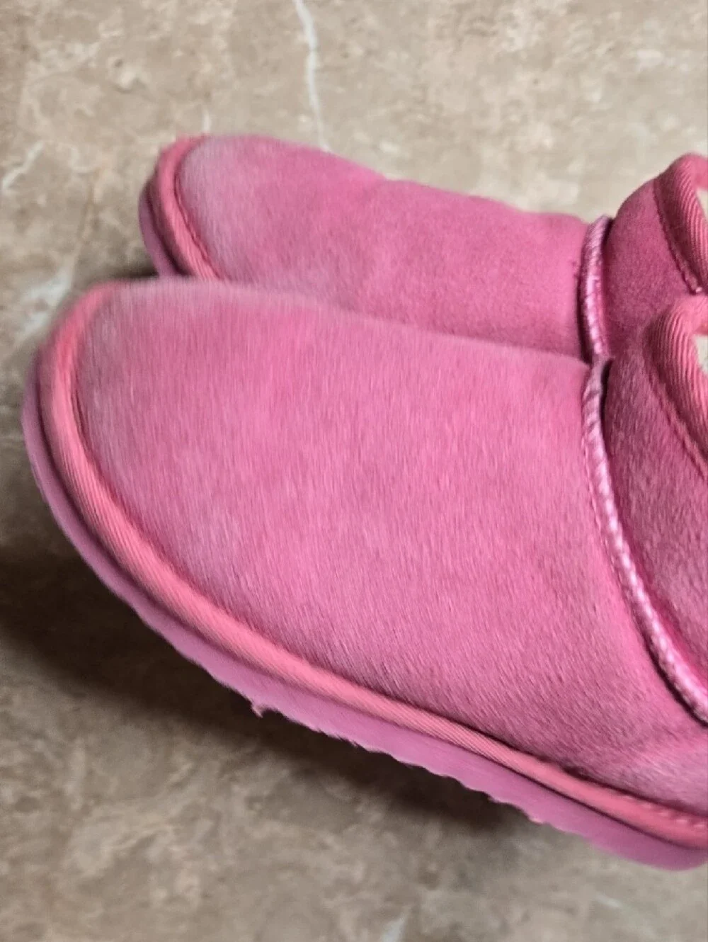 BearPaw Kids Pink Suede Fleece-Lined Boots